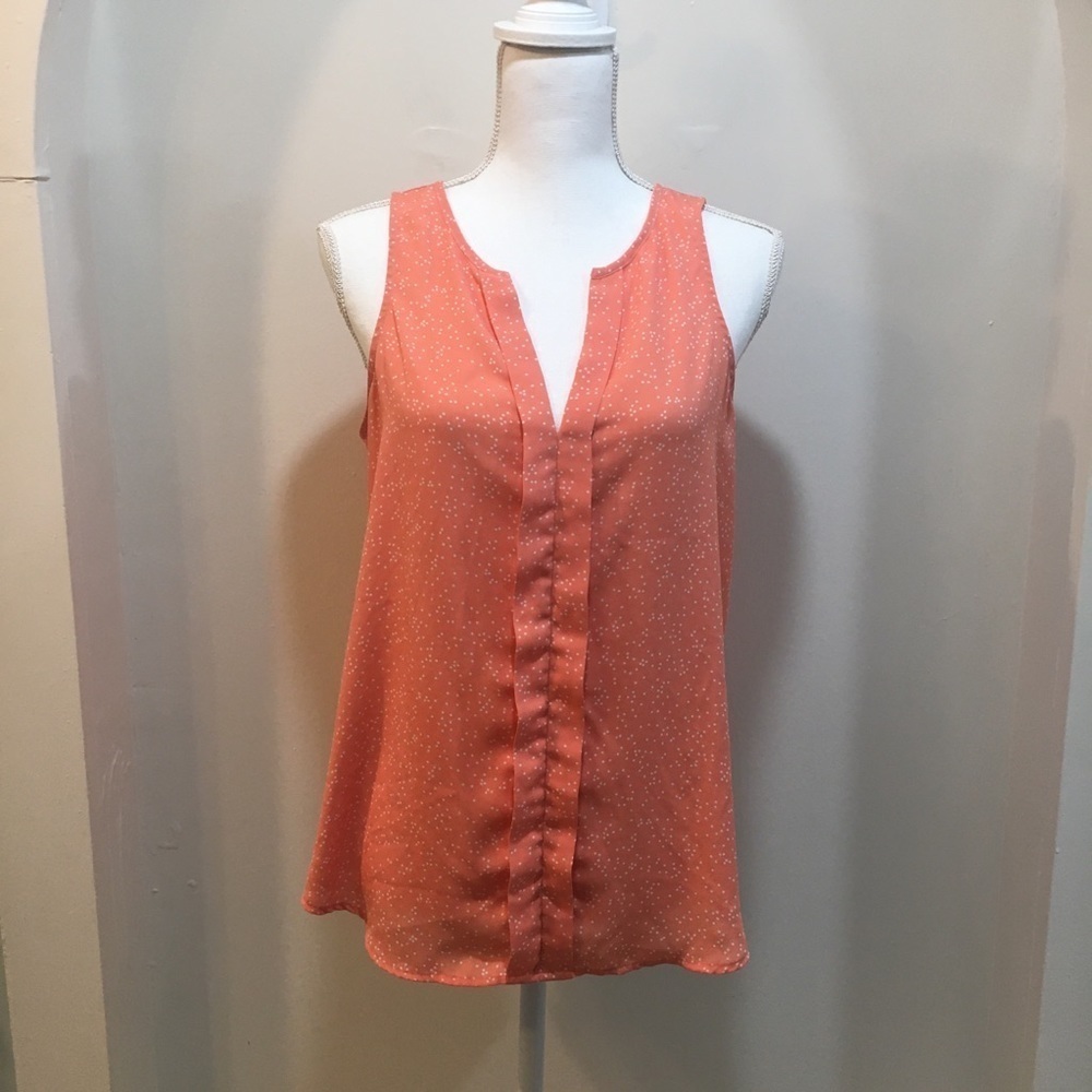 Maurices Peach and White Polka Dot Top
